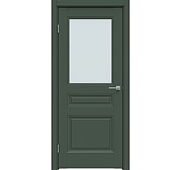 Дверь межкомнатная "Design-663" Дарк грин, стекло Сатинат белый