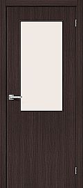 Дверь межкомнатная из эко шпона «Браво-7» Wenge Melinga остекление Magic Fog