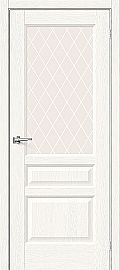 Дверь межкомнатная из эко шпона «Неоклассик-35» White Wood остекление White Сrystal