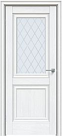 Дверь межкомнатная "Future-587" Дуб серена белый кристалл, стекло Ромб
