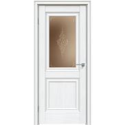 Дверь межкомнатная "Future-587" Дуб серена белый кристалл, стекло Сатин бронза лак прозрачный