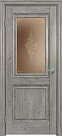 Дверь межкомнатная "Future-587" Дуб винчестер серый, стекло Сатин бронза лак прозрачный