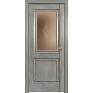 Дверь межкомнатная "Future-587" Дуб винчестер серый, стекло Сатин бронза лак прозрачный