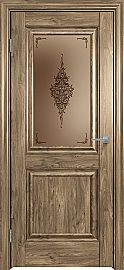 Дверь межкомнатная "Future-587" Дуб Винчестер трюфель, стекло Сатин бронза бронзовый пигмент