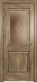 Дверь межкомнатная "Future-587" Дуб Винчестер трюфель, стекло Сатин бронза лак прозрачный