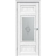 Дверь межкомнатная "Future-589" Дуб патина серый, стекло Сатин белый лак прозрачный