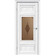 Дверь межкомнатная "Future-589" Дуб патина серый, стекло Сатин бронза бронзовый пигмент