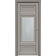 Дверь межкомнатная "Future-589" Дуб Серена каменно-серый, стекло  Сатин белый лак перламутр