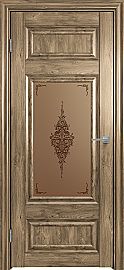Дверь межкомнатная "Future-589" Дуб Винчестер трюфель, стекло Сатин бронза бронзовый пигмент
