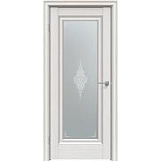 Дверь межкомнатная "Future-591" Дуб Серена светло-серый, стекло Сатин белый лак перламутр