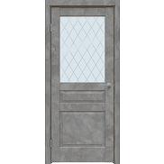 Дверь межкомнатная "Future-633" Бетон тёмно-серый стекло Ромб