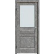 Дверь межкомнатная "Future-633" Бетон тёмно-серый стекло Сатинат белый