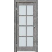 Дверь межкомнатная  "Future-636" ПГ  Бетон темно-серый стекло Сатинато белое