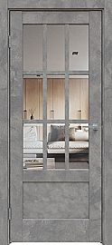 Дверь межкомнатная "Future-649" Бетон тёмно-серый стекло Прозрачное