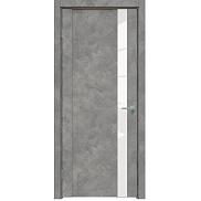 Дверь межкомнатная "Future-655" Бетон тёмно-серый, стекло Лакобель белый