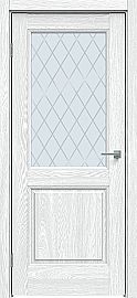 Дверь межкомнатная "Future-657" Дуб патина серый, стекло Ромб