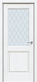 Дверь межкомнатная "Future-657" Дуб серена белый кристалл, стекло Ромб