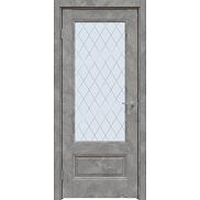 Дверь межкомнатная "Future-661" Бетон тёмно-серый, стекло Ромб