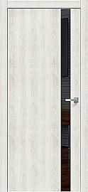 Дверь межкомнатная "Future-702" Дуб патина золото, вставка Лакобель черный, кромка-ABS