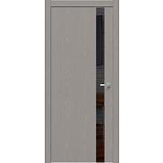 Дверь межкомнатная "Future-702" Дуб Серена каменно-серый, вставка Лакобель черный, кромка-ABS