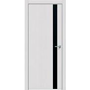 Дверь межкомнатная "Future-702" Дуб Серена светло-серый, вставка Лакобель черный, кромка-ABS