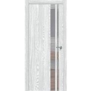 Дверь межкомнатная "Future-712" Дуб патина серый, вставка Зеркало, кромка-ABS