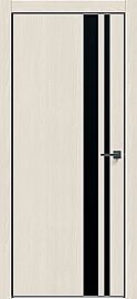 Дверь межкомнатная "Future-712" Дуб серена керамика, вставка Лакобель чёрная, кромка-чёрная матовая