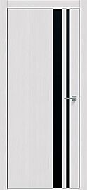 Дверь межкомнатная "Future-712" Дуб серена светло-серый, вставка Лакобель чёрная, кромка-матовый хром