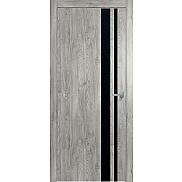 Дверь межкомнатная "Future-712" Дуб винчестер серый, вставка Лакобель чёрная, кромка-ABS