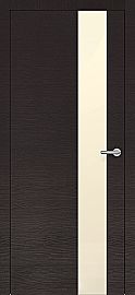 Дверь межкомнатная "Горизонт Н3 ALU"  Окаша Венге стекло Мателак Беж Лайт, кромка-матовый хром
