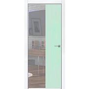 Дверь межкомнатная INVISIBLE-800 Зеркало, Лакобель белый Back, кромка-матовый хром