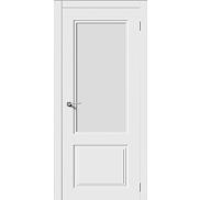 Дверь межкомнатная К "Квадро-2" Эмаль белая стекло Сатинат
