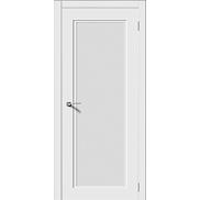 Дверь межкомнатная К "Квадро-6" Эмаль белая стекло Сатинат