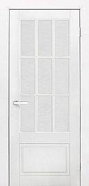 Дверь межкомнатная К "Лацио" Эмаль белая стекло Сатинат