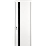 Дверь межкомнатная "К2" Белый матовый, стекло Лакобель чёрный, кромка - ABS
