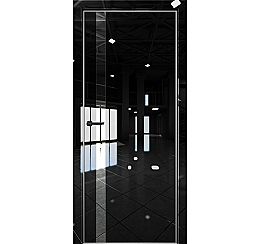 Дверь межкомнатная "Платина-7"  Crystall Black вставка Зеркало кромка-матовый хром