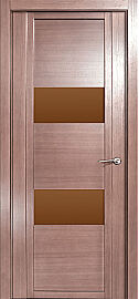 Дверь межкомнатная шпонированная "H-VII" Дуб грейвуд стекло Сатинато бронза