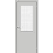 Дверь межкомнатная из ПВХ "Браво-7" Grey Pro остекление Wired Glass