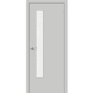 Дверь межкомнатная из ПВХ "Браво-9" Grey Pro остекление Wired Glass