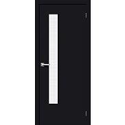 Дверь межкомнатная из ПВХ "Браво-9" Total Black остекление Wired Glass