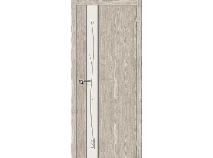Дверь 3DG Глейс-1 3D Cappuccino Twig (М-МатХром) 200*70