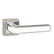 Ручка раздельная для межкомнатной двери «NOVA QR SN/WH-19» Матовый никель/белый