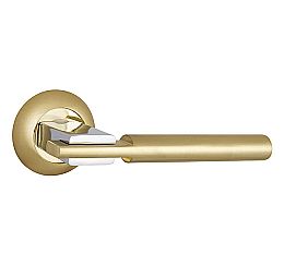 Ручка раздельная для межкомнатной двери «CITY TL SG/CP-4» Матовое золото/хром