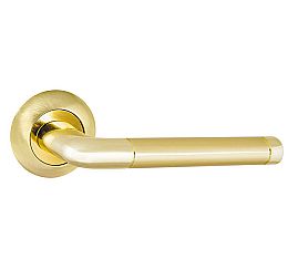 Ручка раздельная для межкомнатной двери «REX TL SG/GP-4» МатЗолото/Золото 105 мм