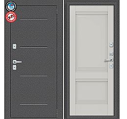 Дверь входная металлическая «Porta T2 104/К42» Антик Серебро/Nardo Grey