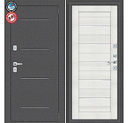 Дверь входная металлическая «Porta T2 104/П22» Антик Серебро/Bianco Veralinga