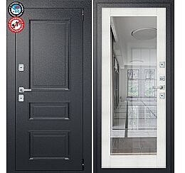 Дверь входная металлическая «Porta T4 403/П15» Букле Черный/Bianco Veralinga