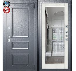 Дверь входная металлическая «Porta T4 403/П15» Букле Графит/Bianco Veralinga