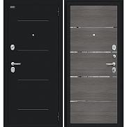 Дверь входная металлическая «Лайн» Букле черное/Grey Veralinga