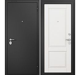 Дверь входная Family Eco MP ED-1 Черный муар металлик/МДФ Белый ларче Задвижка Один замок
